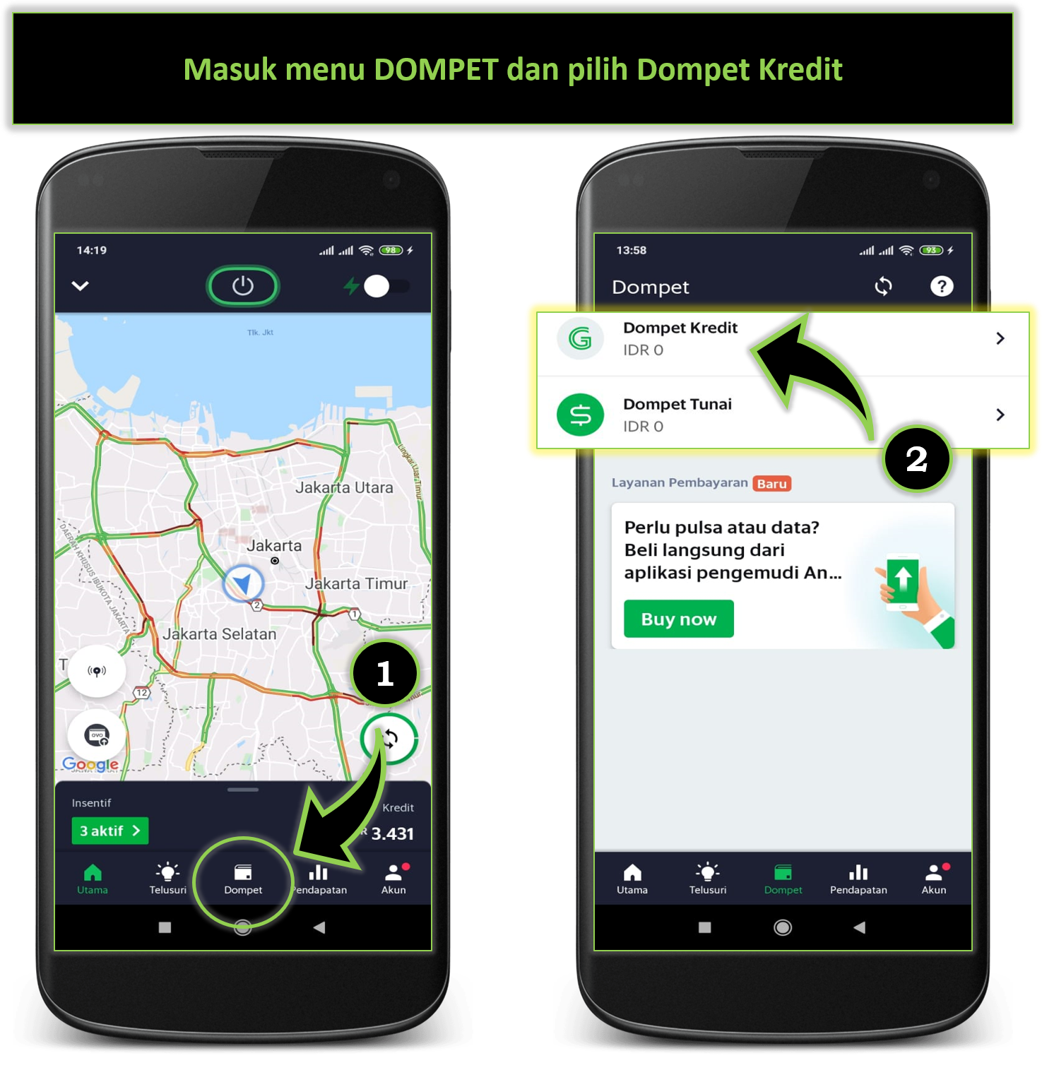 Cara Memindahkan Saldo Dari Dompet Tunai Ke Dompet Kredit Top Up Driver